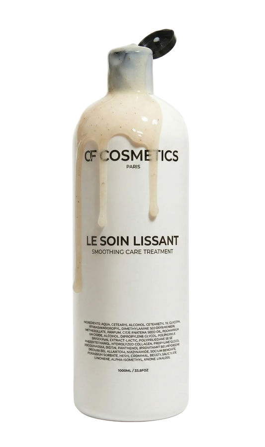 Bouteille Soin lissant OF Cosmetics alternative lissage indien et brésilien pour salon de coiffure